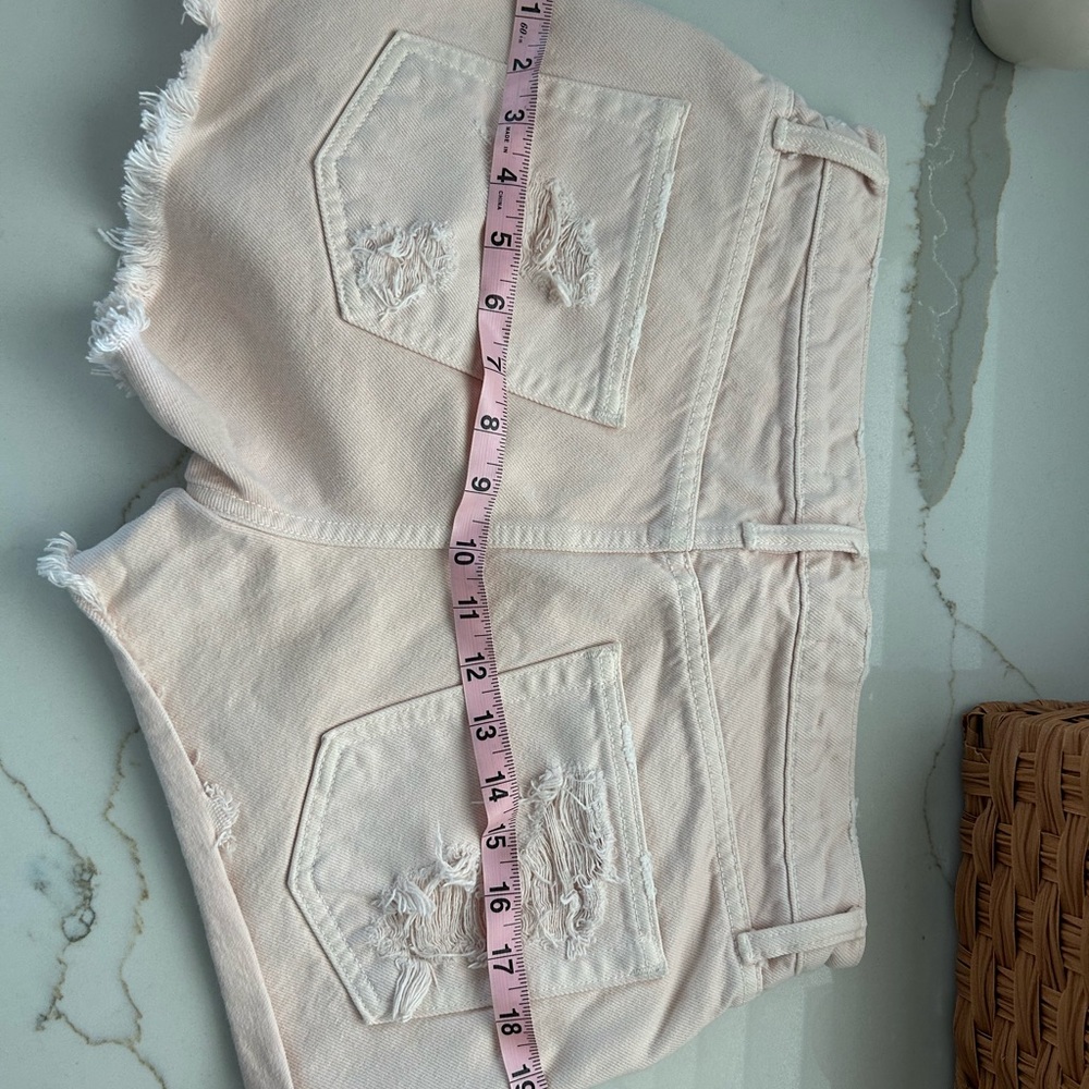 Alexander Wang Pink Distressed Jean Shorts - Picture 6 of 9